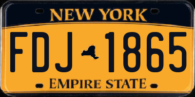 NY license plate FDJ1865