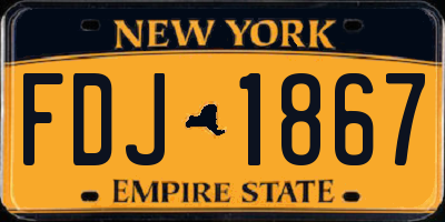 NY license plate FDJ1867