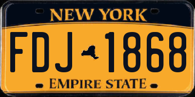 NY license plate FDJ1868