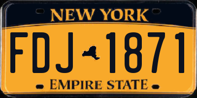 NY license plate FDJ1871
