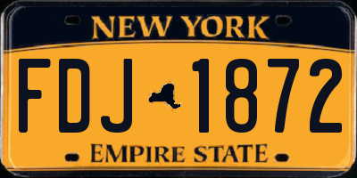 NY license plate FDJ1872