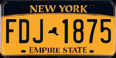 NY license plate FDJ1875