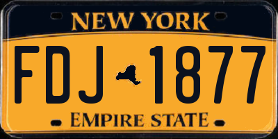 NY license plate FDJ1877