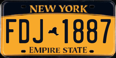 NY license plate FDJ1887