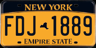 NY license plate FDJ1889