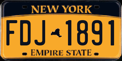 NY license plate FDJ1891