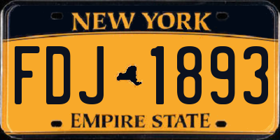 NY license plate FDJ1893