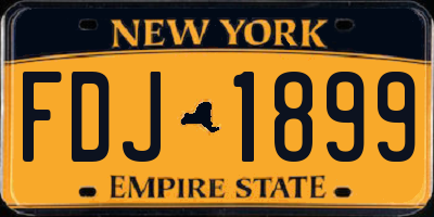 NY license plate FDJ1899