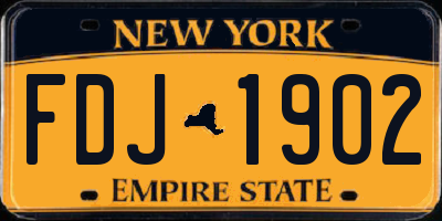 NY license plate FDJ1902