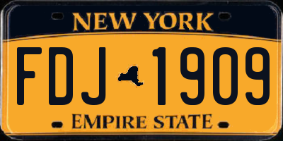 NY license plate FDJ1909