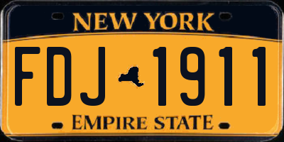 NY license plate FDJ1911