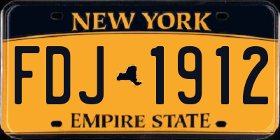 NY license plate FDJ1912