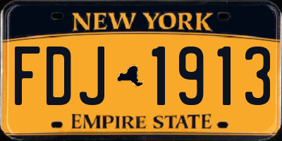 NY license plate FDJ1913