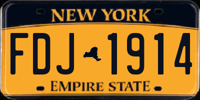 NY license plate FDJ1914