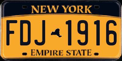 NY license plate FDJ1916