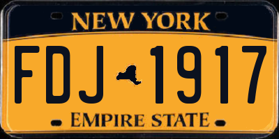 NY license plate FDJ1917