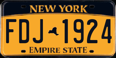 NY license plate FDJ1924