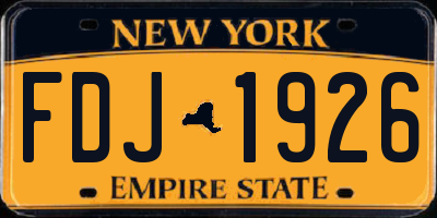NY license plate FDJ1926
