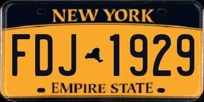 NY license plate FDJ1929