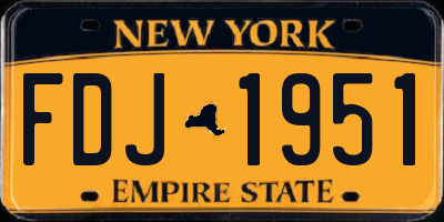 NY license plate FDJ1951