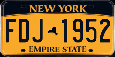 NY license plate FDJ1952