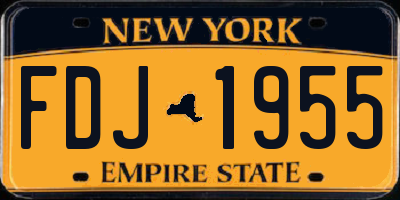 NY license plate FDJ1955