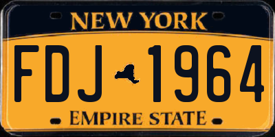 NY license plate FDJ1964