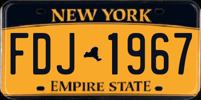 NY license plate FDJ1967