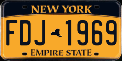 NY license plate FDJ1969