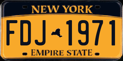 NY license plate FDJ1971