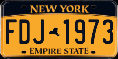 NY license plate FDJ1973