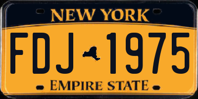 NY license plate FDJ1975