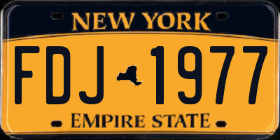 NY license plate FDJ1977
