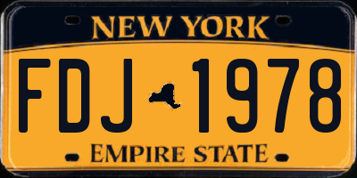 NY license plate FDJ1978
