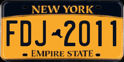 NY license plate FDJ2011