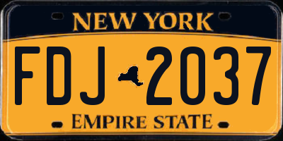 NY license plate FDJ2037