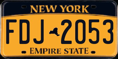 NY license plate FDJ2053