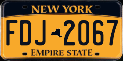 NY license plate FDJ2067