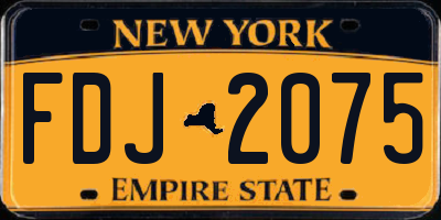 NY license plate FDJ2075