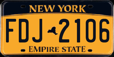 NY license plate FDJ2106