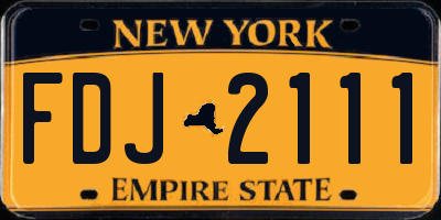 NY license plate FDJ2111