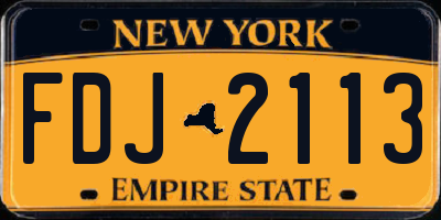 NY license plate FDJ2113