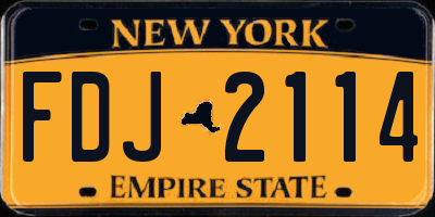 NY license plate FDJ2114