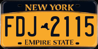 NY license plate FDJ2115