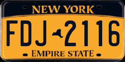 NY license plate FDJ2116