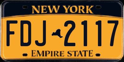 NY license plate FDJ2117
