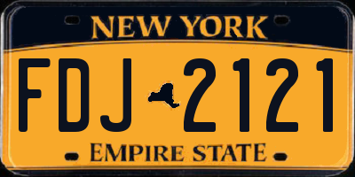 NY license plate FDJ2121