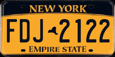 NY license plate FDJ2122