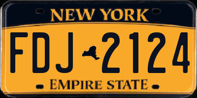 NY license plate FDJ2124