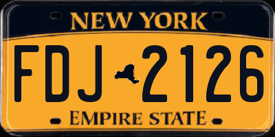 NY license plate FDJ2126
